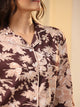 Brown Printed Full sleeves Cotton Night suit