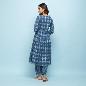 Rang Deep Women Set of Indigo Cotton Kurta with Palazzo