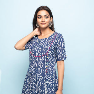 Rang Deep Women Set of Indigo Cotton Kurta with Palazzo