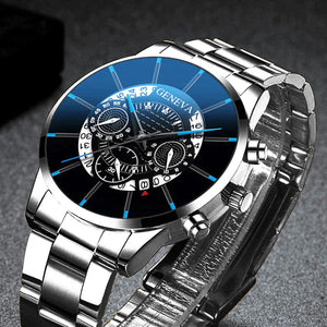 GOOD WATCH- Fashion Men Stainless belt Watch Luxury Calendar-19912