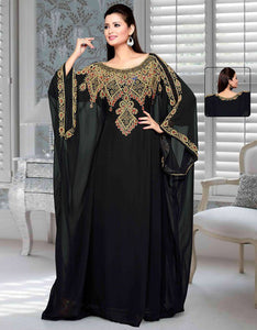 Boat neck embroidered farasha