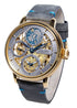JUBNU TIME- Case: Stainless steel, yellow gold plated, dia. 25 mm, height 14 mm, glass back ,waterproof
