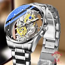 GOOD WATCH- Men's Clear Cover Quartz Watch Men Stainless Steel Waterproof Watch, Business  Quartz Watch for Men -123