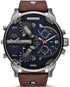Factor  DESIGNER  BIG DADDY   BLUE  DIAL WITH BROWN  BELT MEN'S WATCH -0111