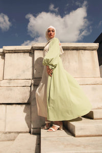 Vera Wrap Abaya - Deep Mint