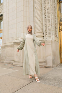 Saya Balloon Sleeve Abaya - Mint