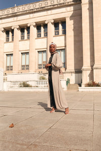 Saya Balloon Sleeve Abaya - Taupe Sand