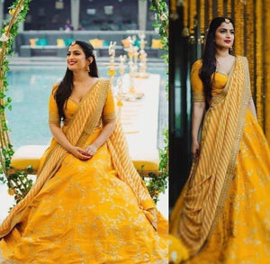 Yellow Innovative Lehnga Choli With Dupatta