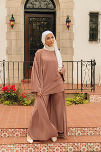 Serene Three Piece Abaya Matching Set - Autumn Maple