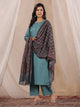 Women Cotton Flex Kurta Set With Chiffon Dupatta