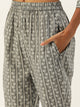 Women Grey Ethnic Motifs Printed Beads and Stones Pure Cotton Kurta with Trousers & With Dupatta